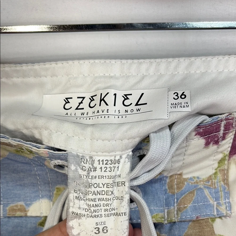 🍩Ezekiel Blue and Pink Board Shorts with Vintage Floral Design
